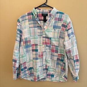 Ralph Lauren Pastel Plaid Patchwork Button-Down Shirt